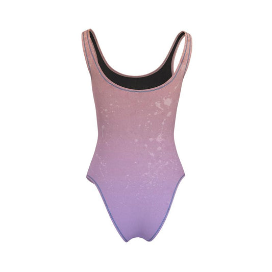CWK Canvas Drip AOP One Piece Swimsuit - Lavender