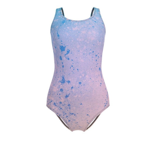 CWK Canvas Drip AOP One Piece Swimsuit - Pastel