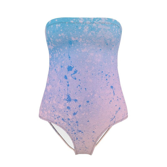 Canvas Drip | Strapless Swimsuit | Pastel