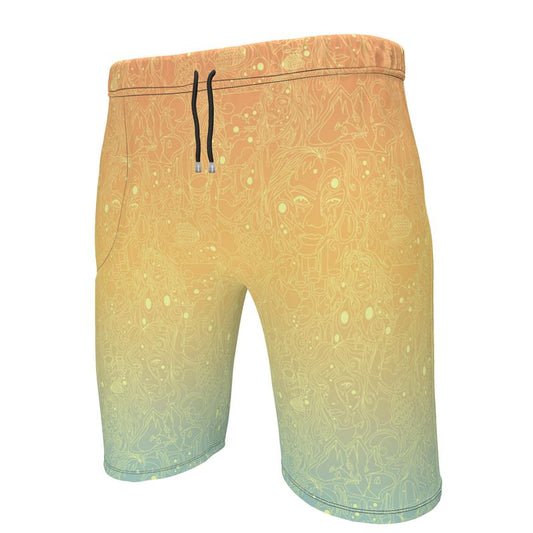 The Scene AOP Sweat Shorts - Fire Sky