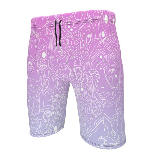 The Scene AOP Sweat Shorts - Cotton Candy