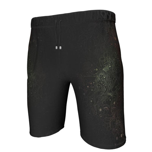 The Scene AOP Sweat Shorts - Iodine Green