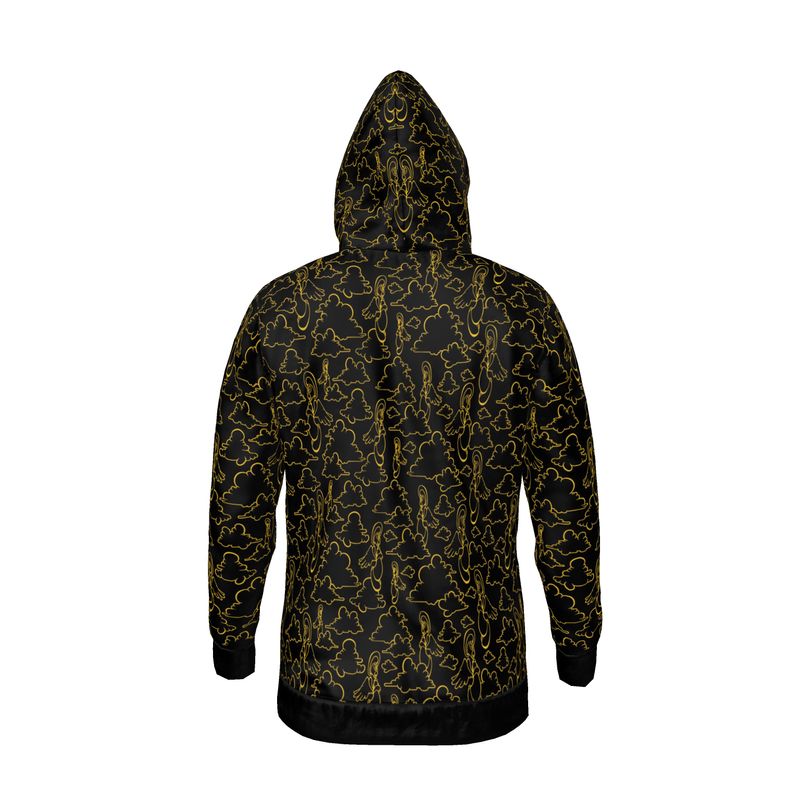 Above the Clouds | AOP Hoodie | Black & Gold