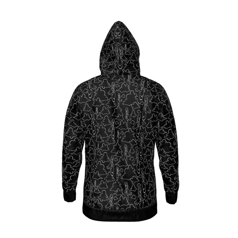 Above the Clouds | AOP Hoodie | Black & Silver