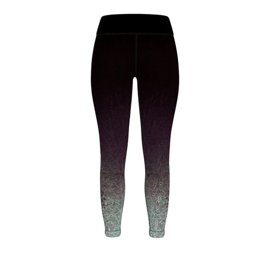 Above the Clouds | AOP Sport Leggings | Plum Cyan