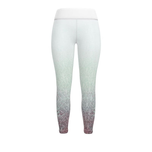 Above the Clouds | AOP Sport Leggings | Black Cherry Ice