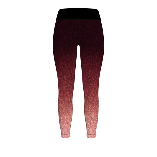 Above the Clouds | AOP Sport Leggings | Tomato Cream