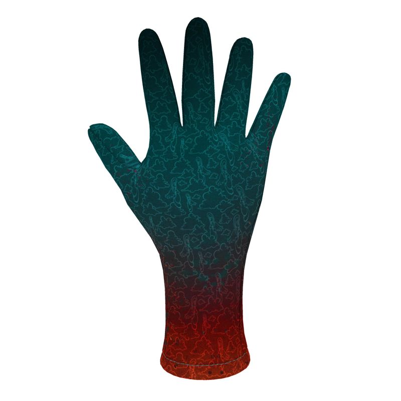 Above the Clouds | Fleece Gloves | Teal Coral