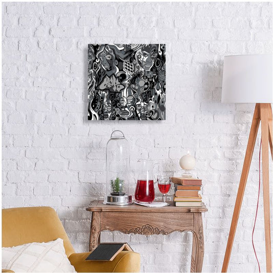 The Scene AOP | Metal Print | Grayscale