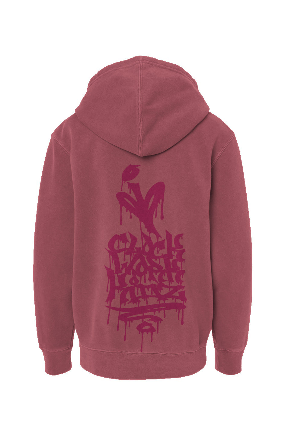 Aarow Face - Maroon Youth Pigment-Dyed Hoodie