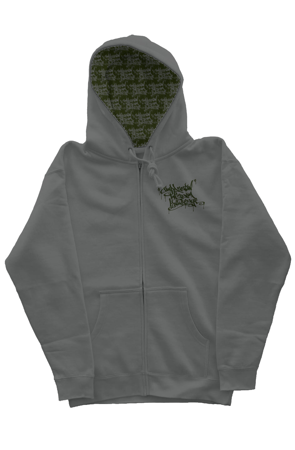 Turtle Owl - Charcoal Independent Zip Heavyweight Hoodie