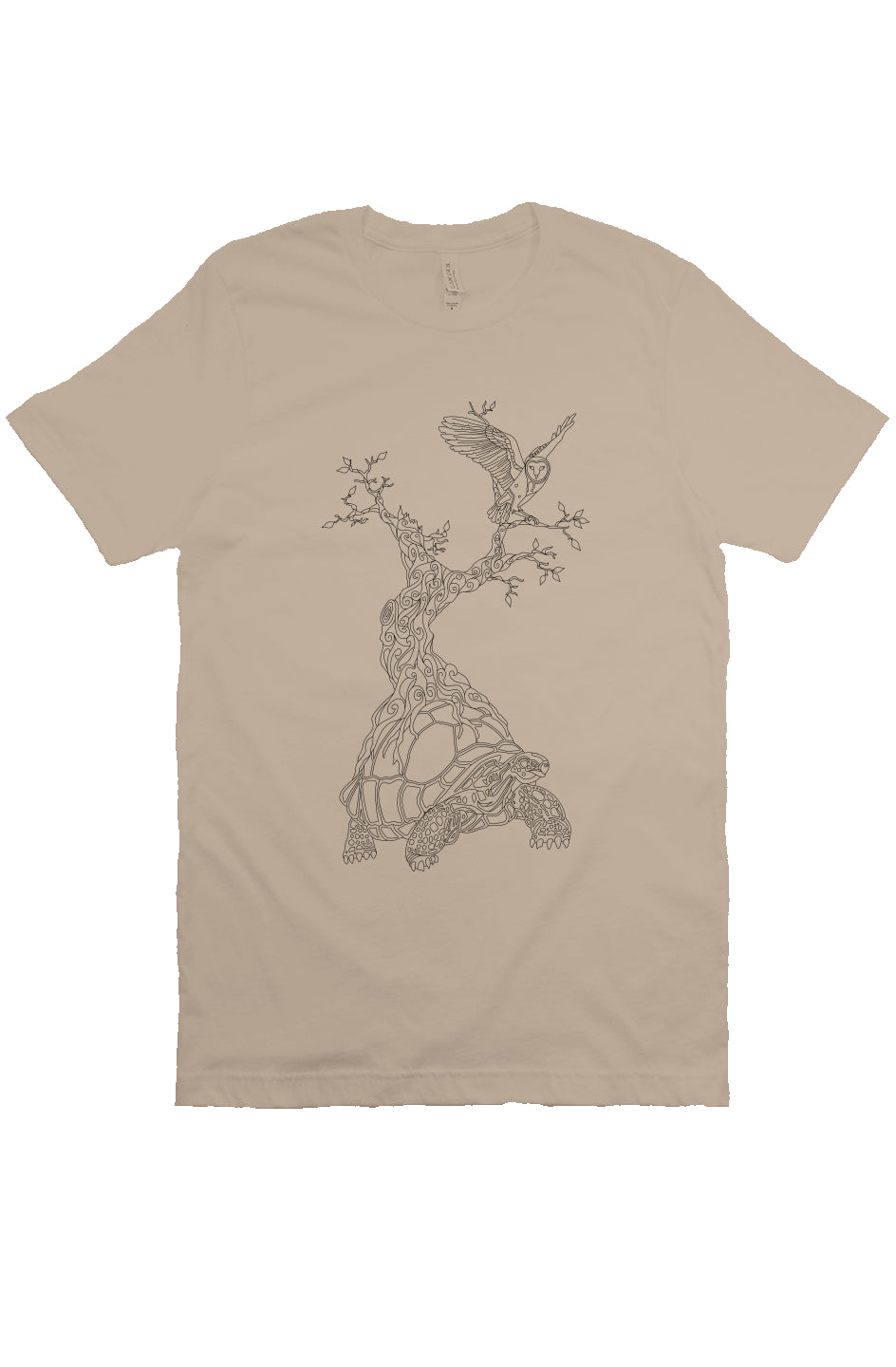 Graffiti T-Shirt | Turtle Owl - Tan