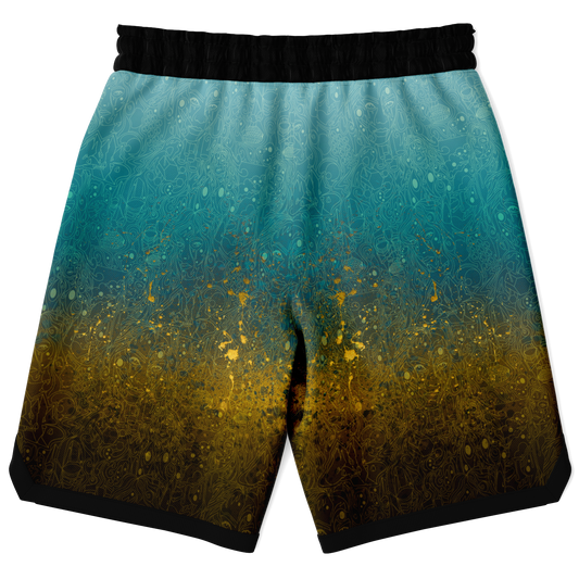 The Scene | AOP Basketball Shorts | Gold Patina