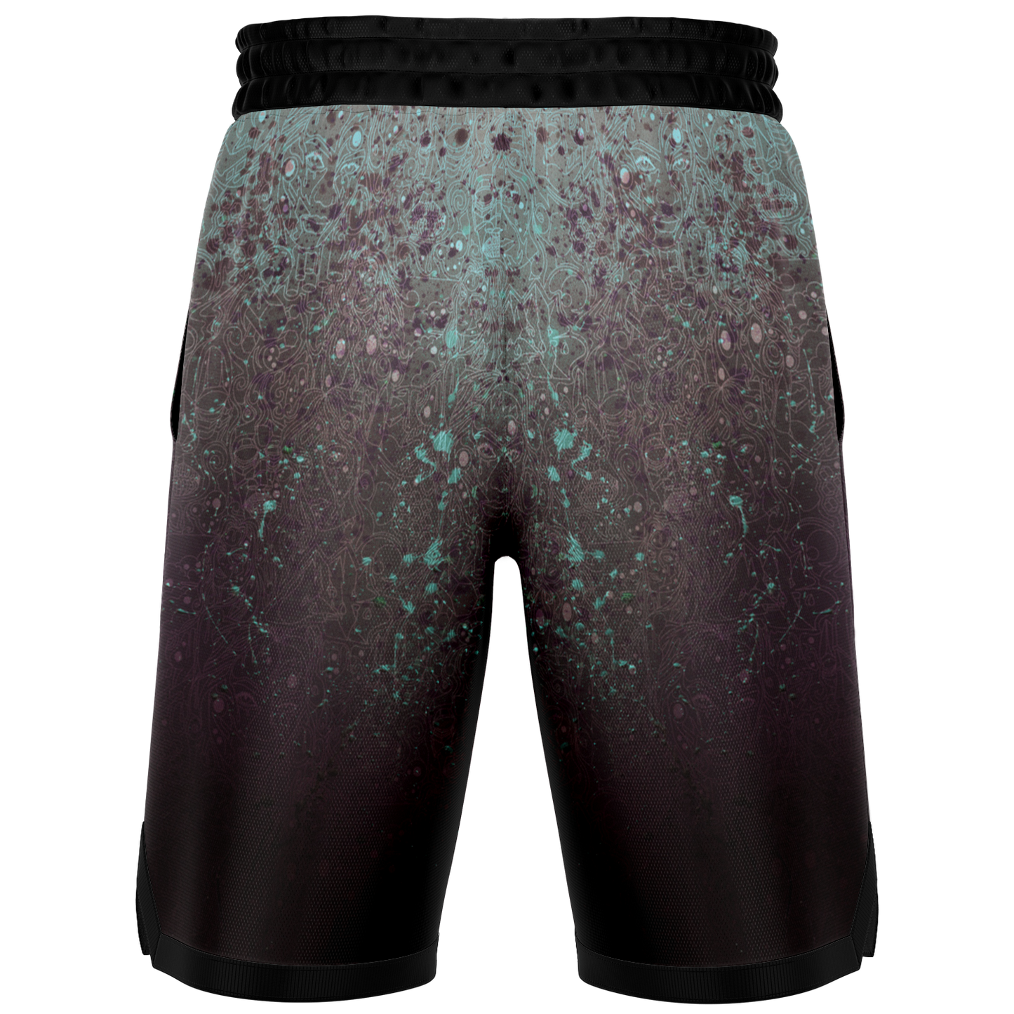 The Scene | AOP Basketball Shorts | Plum Cyan