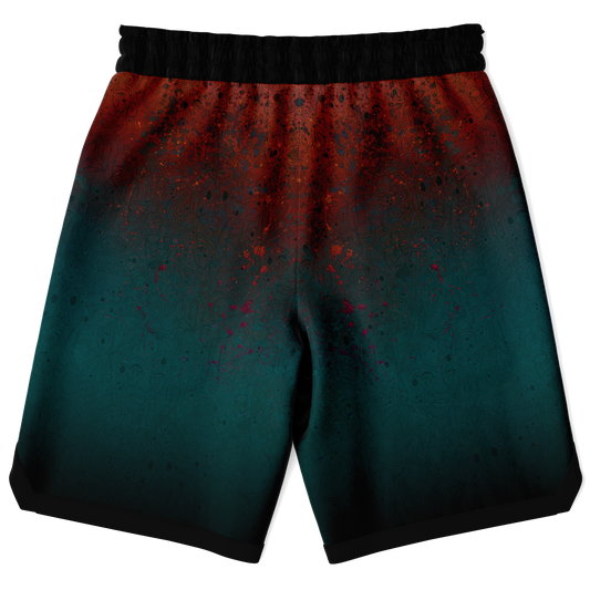 The Scene | AOP Basketball Shorts | Teal Coral