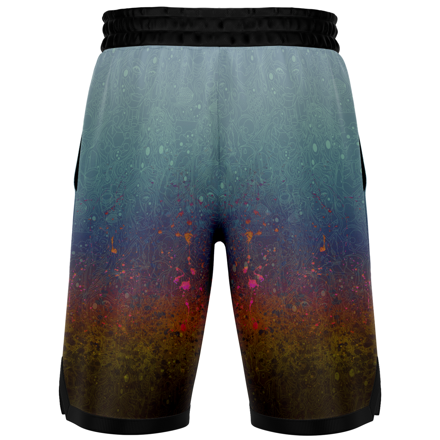 The Scene | AOP Basketball Shorts | Rainbow Patina