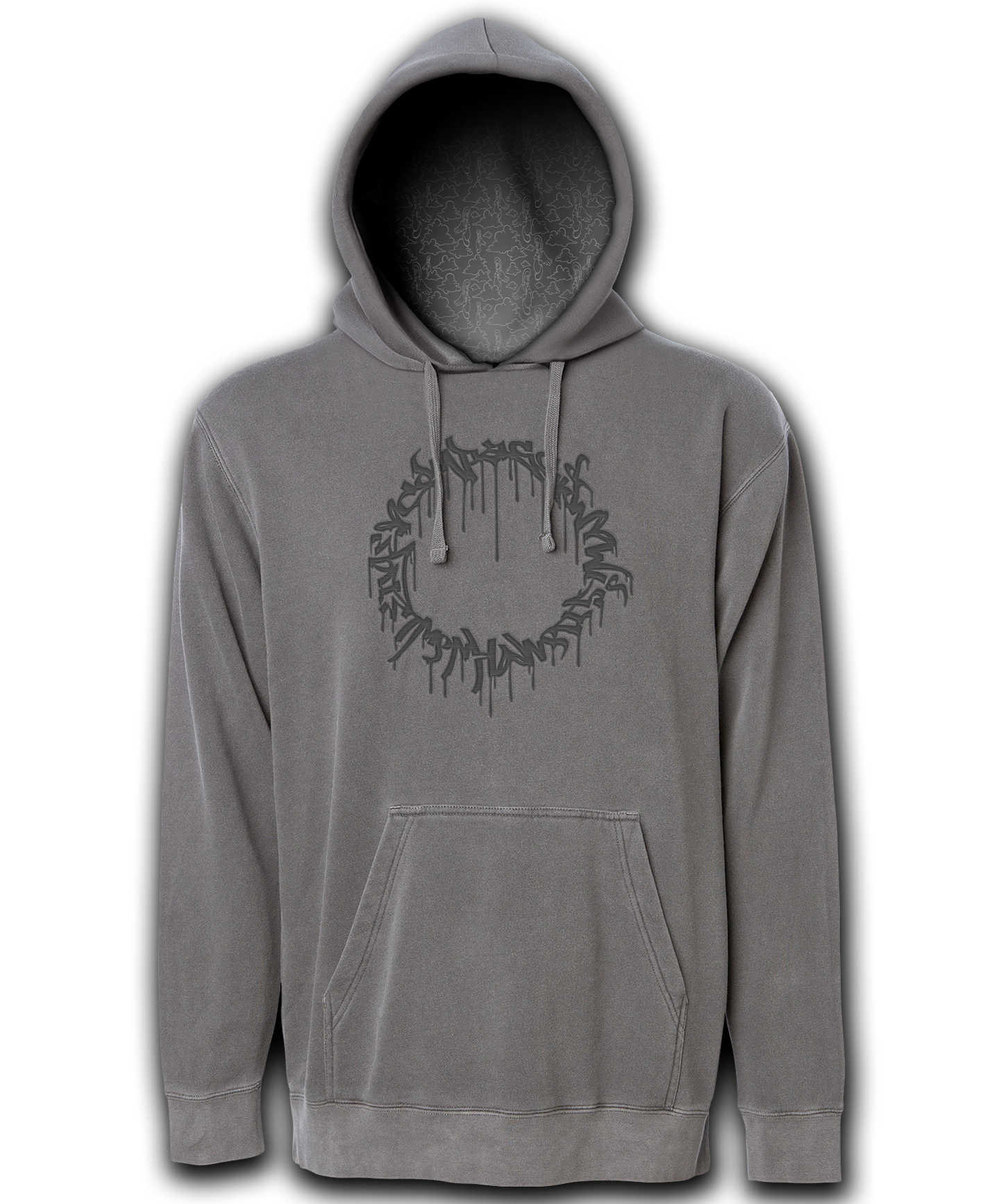 Above the Clouds | Lined Embroidered Hoodie | Gray-Dient