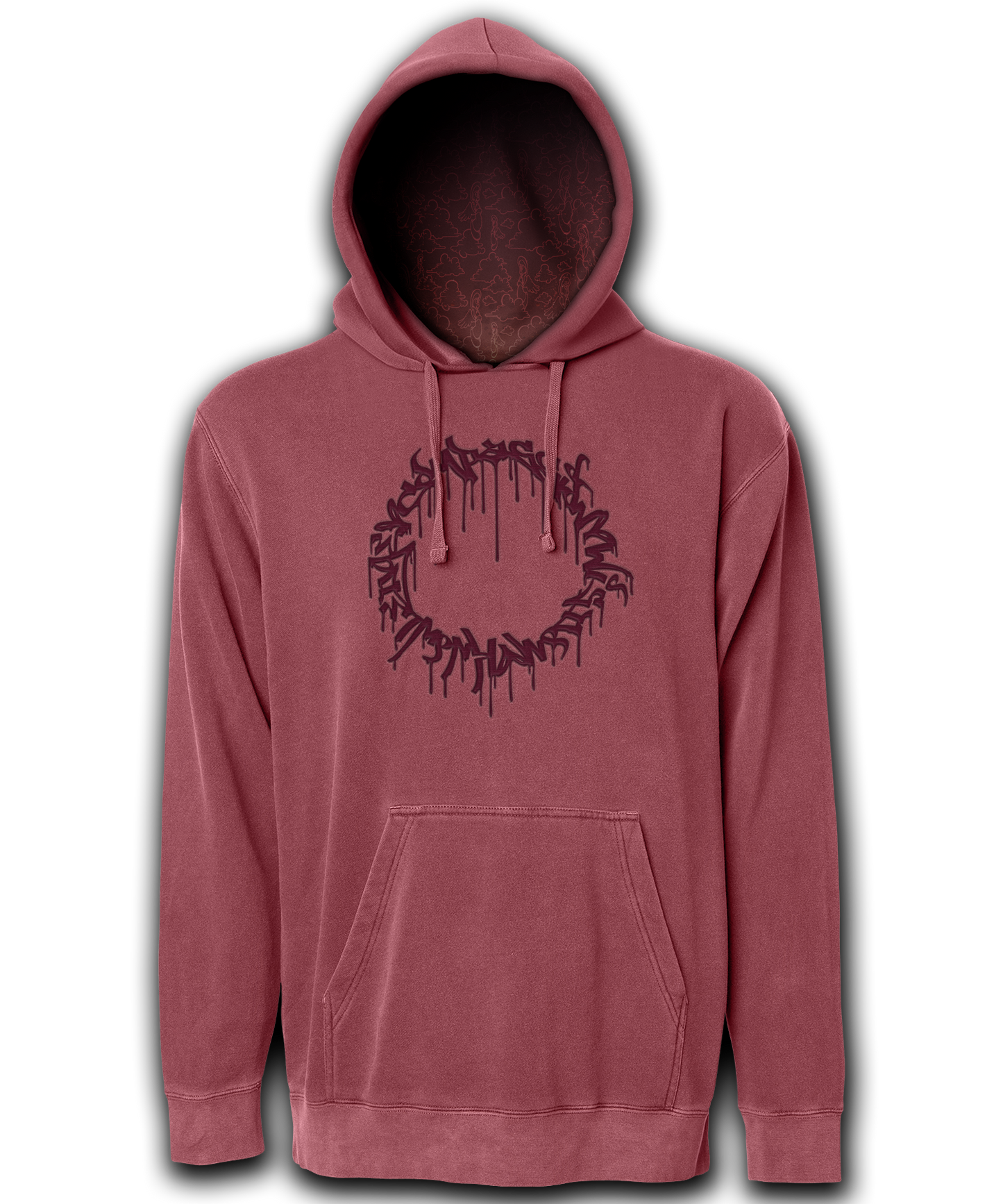 Above the Clouds | Lined Embroidered Hoodie | Tomato Cream