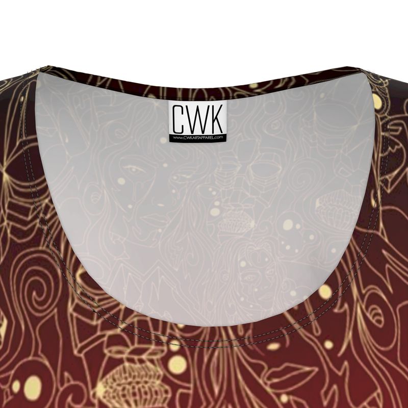 The Scene AOP Tunic T Shirt Dress - Fire Sky