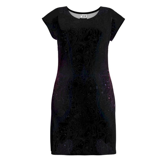 The Scene AOP Tunic T Shirt Dress - Nebulae Red