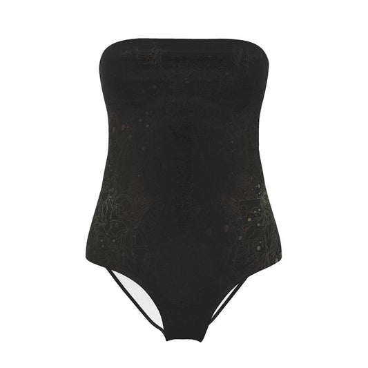 The Scene AOP Strapless Swimsuit - Iodine Green