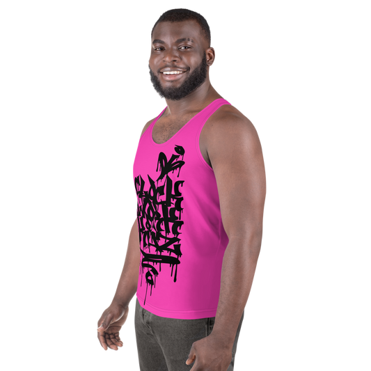 I ♥ CWK Drippy - Unisex Tank Top - Black on Pink