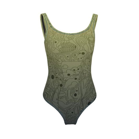 The Scene AOP One Piece Swimsuit -  Navy Lime