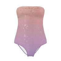 Canvas Drip AOP Strapless Swimsuit - Lavender
