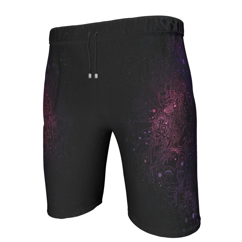 The Scene AOP Sweat Shorts - Nebulae Red