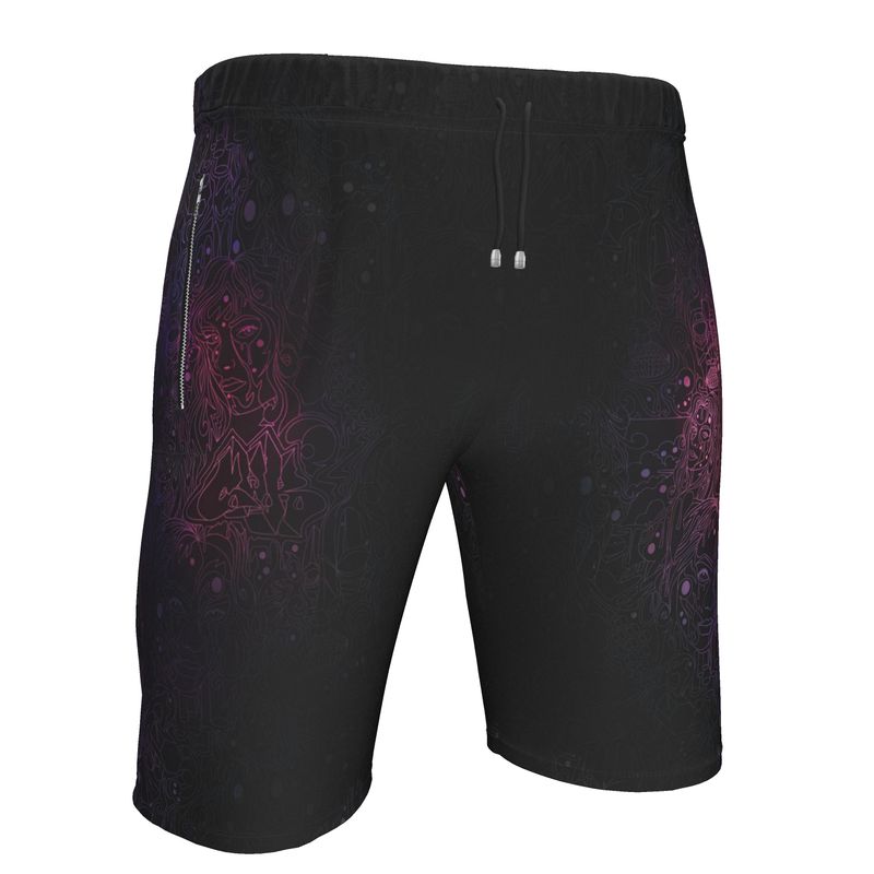 The Scene AOP Sweat Shorts - Nebulae Red