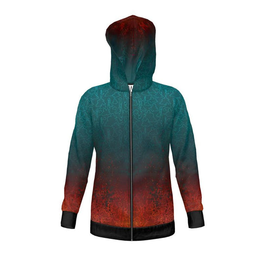 Above the Clouds | AOP Hoodie | Teal Coral