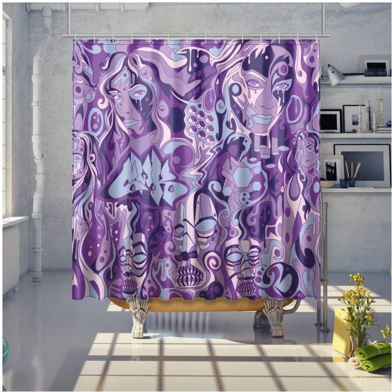 The Scene AOP | Shower Curtain | Lavender