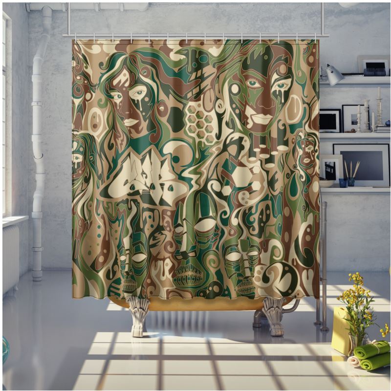 The Scene AOP | Shower Curtain | Camo