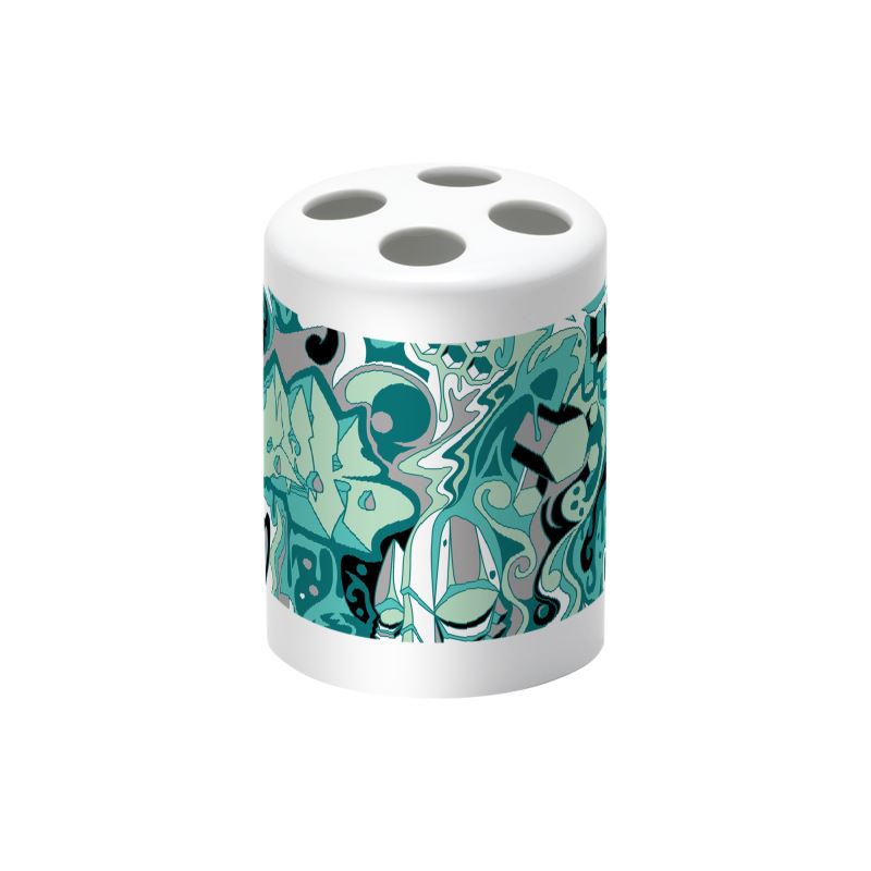 The Scene AOP | Toothbrush Holder | Seafoam