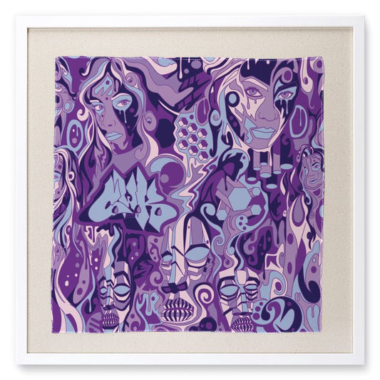 The Scene AOP | Framed Silk Scarf | Lavender