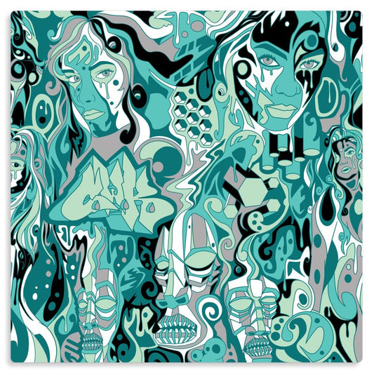 The Scene AOP | Metal Print | Seafoam