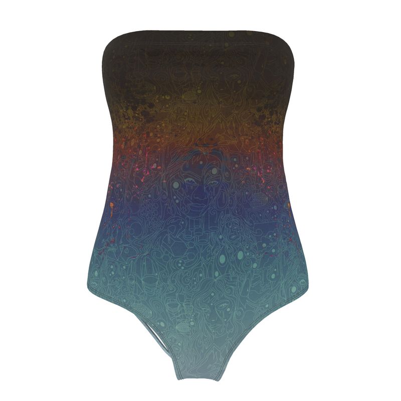 The Scene  | Strapless Swimsuit | Rainbow Patina