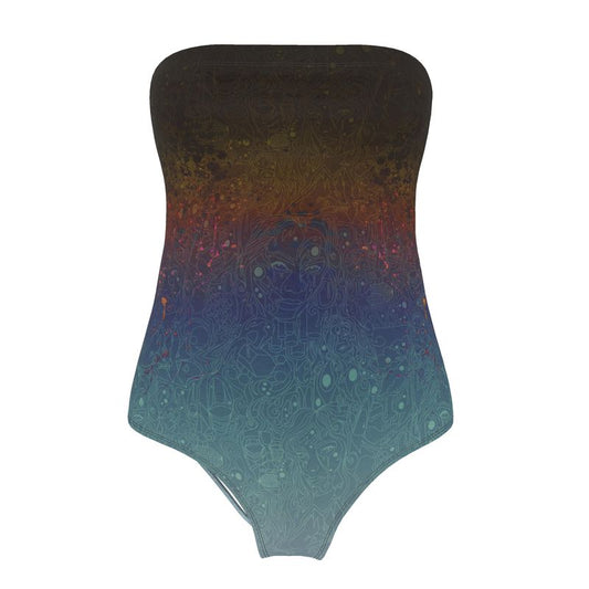 The Scene  | Strapless Swimsuit | Rainbow Patina