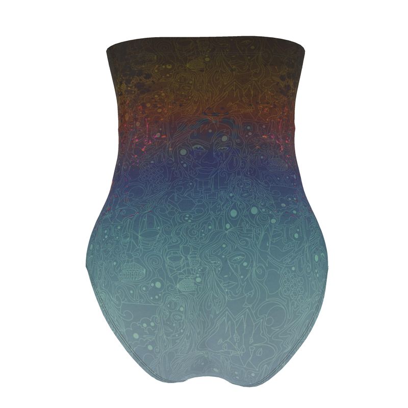 The Scene  | Strapless Swimsuit | Rainbow Patina