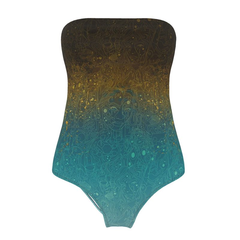 The Scene | Strapless Swimsuit | Gold Patina