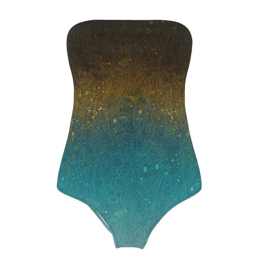 The Scene | Strapless Swimsuit | Gold Patina