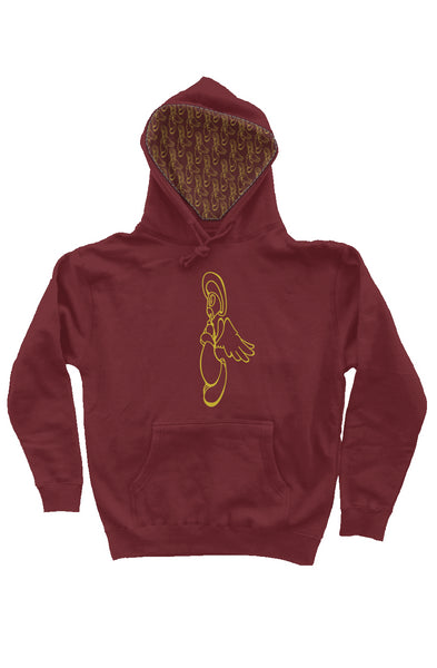 Angel Can Maroon - Embroidered independent pullover hoody