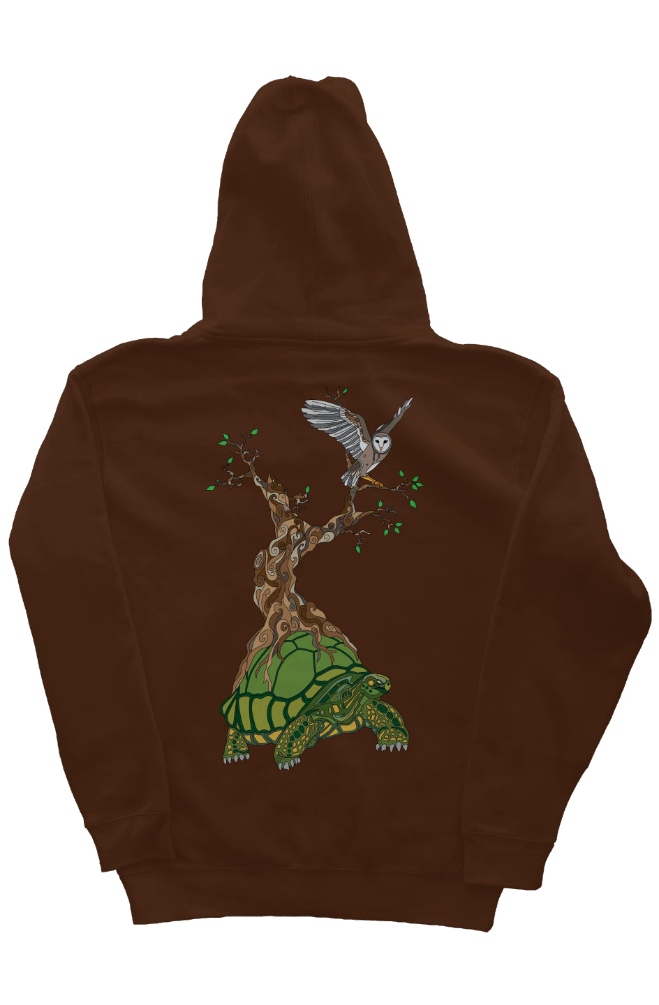 Turtle Owl V2 Brown - independent pullover hoody