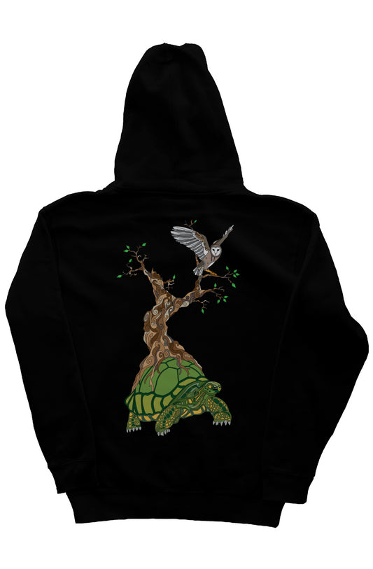 Turtle Owl V2 Black - independent pullover hoody