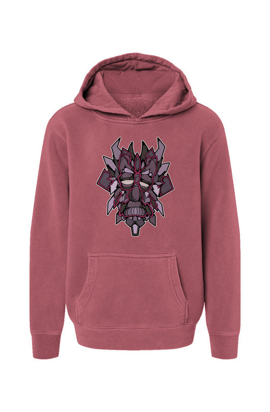 Aarow Face - Maroon Youth Pigment-Dyed Hoodie