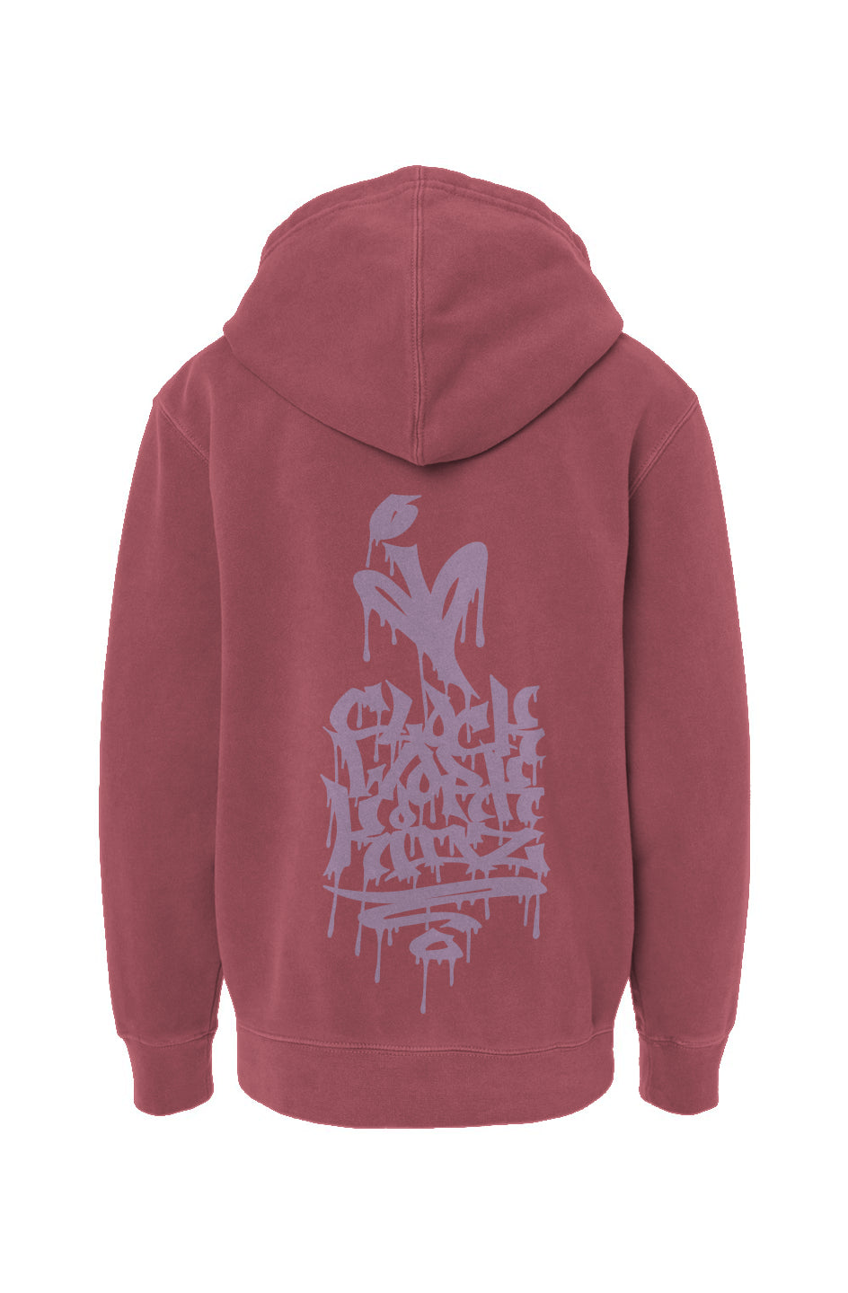 Aarow Face - Maroon Youth Pigment-Dyed Hoodie