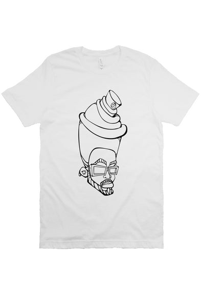 Graffiti T-Shirt | Can Head - White