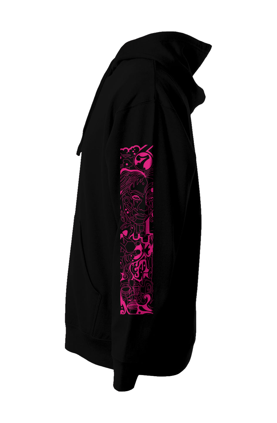 Compassion Crown of Thorns | Pullover Hoodie | Bright Pink Embroidered