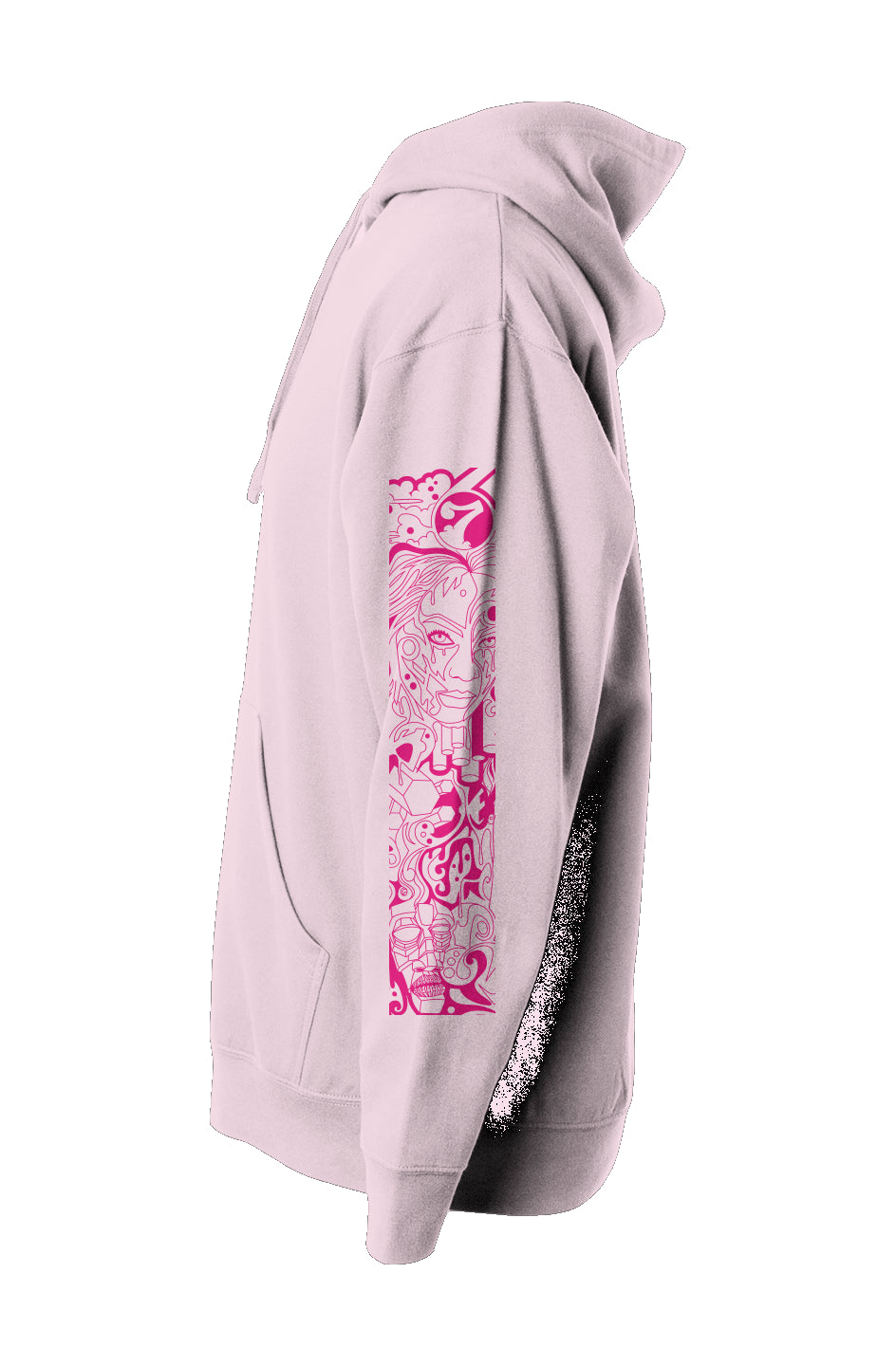 Compassion Crown of Thorns | Pullover Hoodie | Bright Pink Embroidered