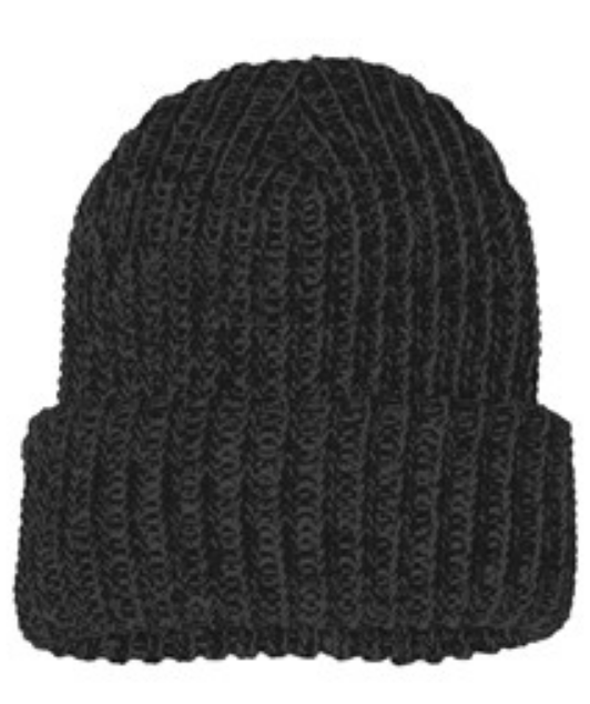 CWK Woven Label - Black Chunky Knit Beanie